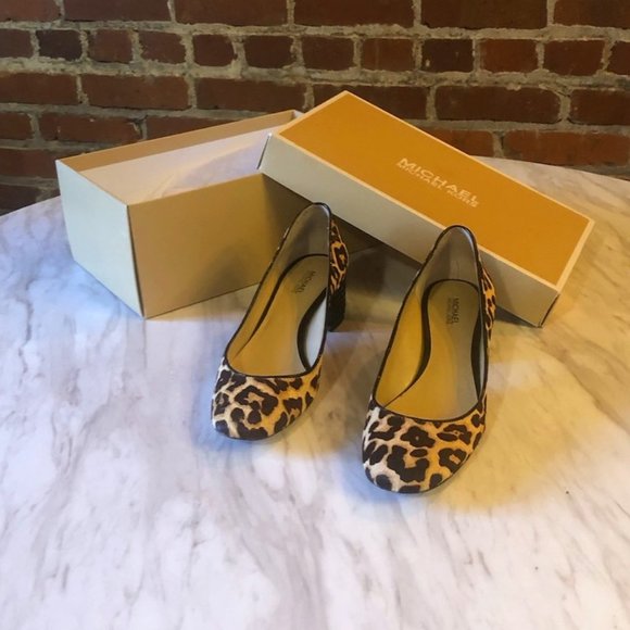 Michael Kors Leopard Print Arabella Kitten Slip On Loafer Pump - Picture 1 of 6
